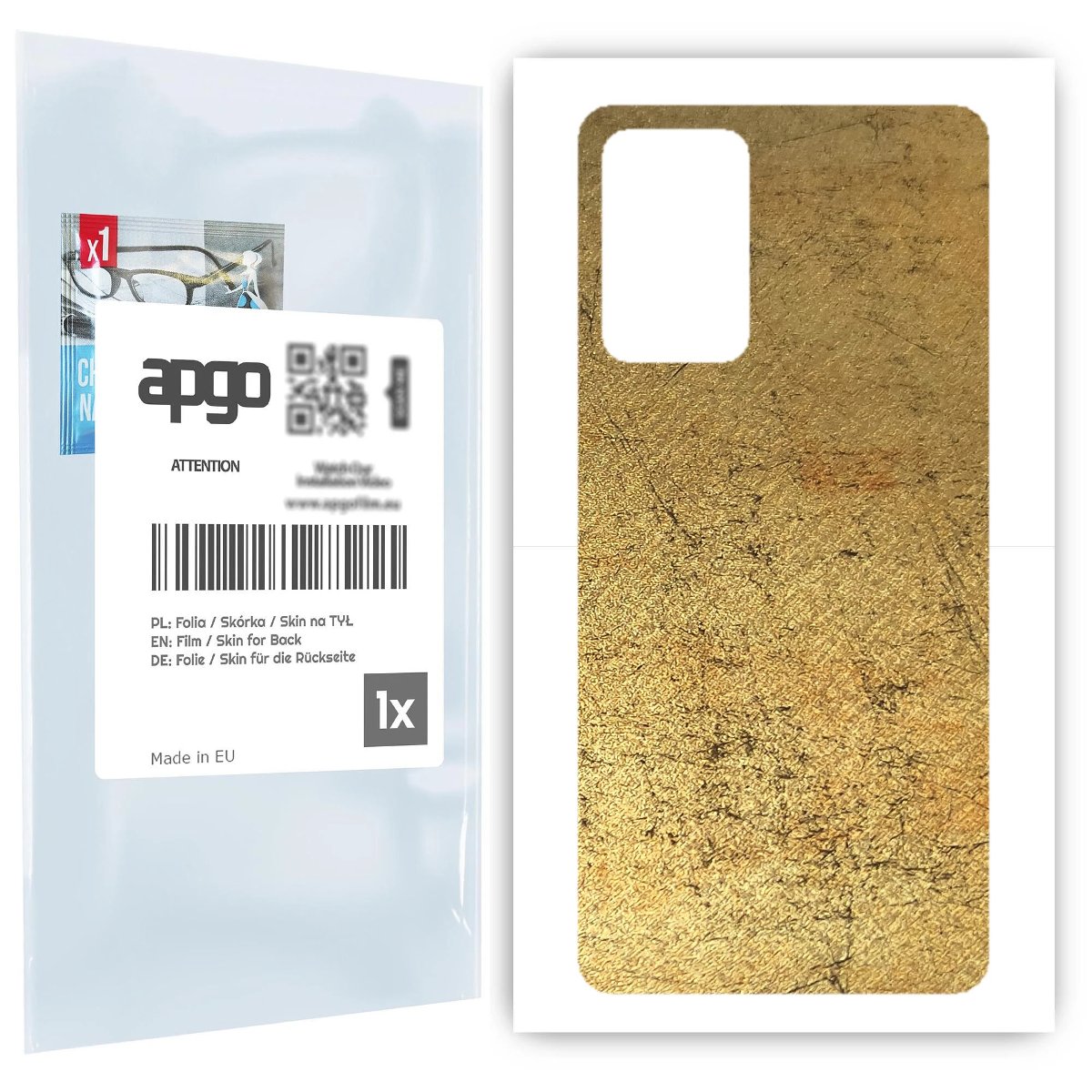 Folia naklejka skórka strukturalna na TYŁ do Samsung Galaxy A72 -  Antyczne Złoto - apgo SKINS