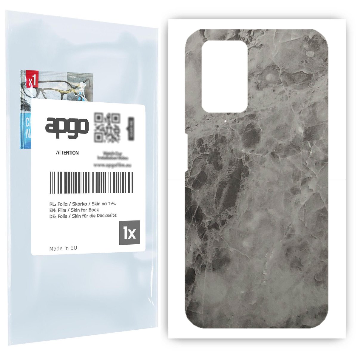Folia naklejka skórka strukturalna na TYŁ do Xiaomi Redmi Note 11 4G -  Marmur Czarny - apgo SKINS