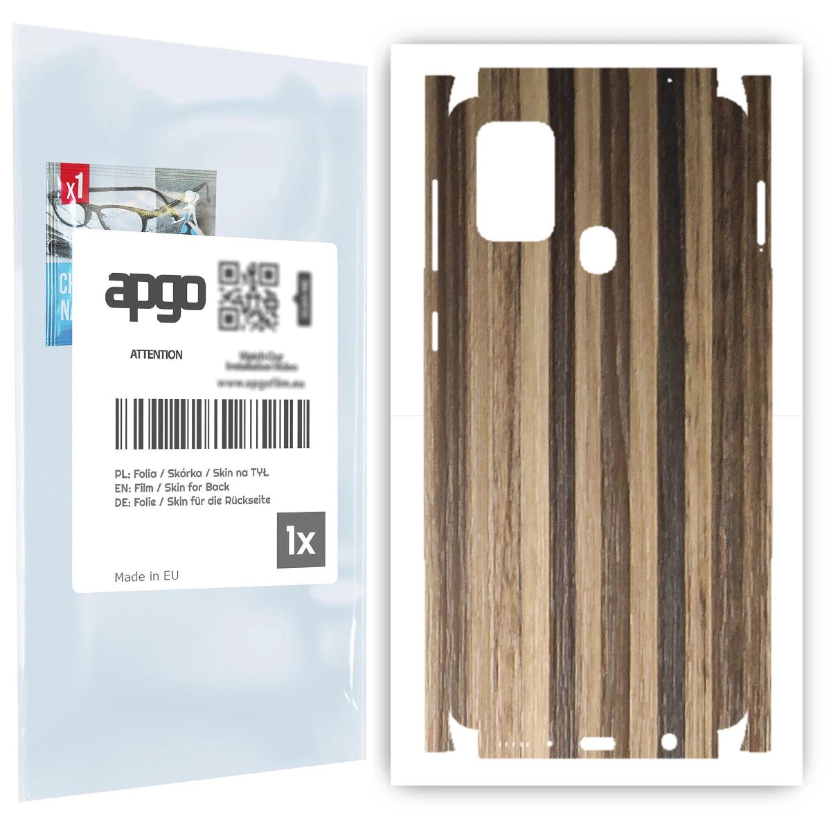 Folia naklejka skórka strukturalna na TYŁ+BOKI do Samsung Galaxy M31 -  Drewno Paski Mix - apgo SKINS