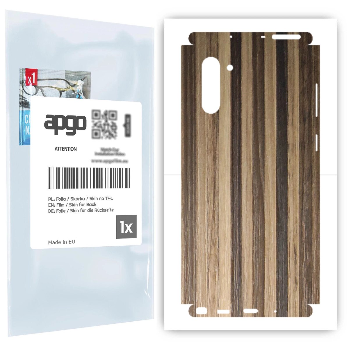 Folia naklejka skórka strukturalna na TYŁ+BOKI do Samsung Galaxy Note 10 -  Drewno Paski Mix - apgo SKINS