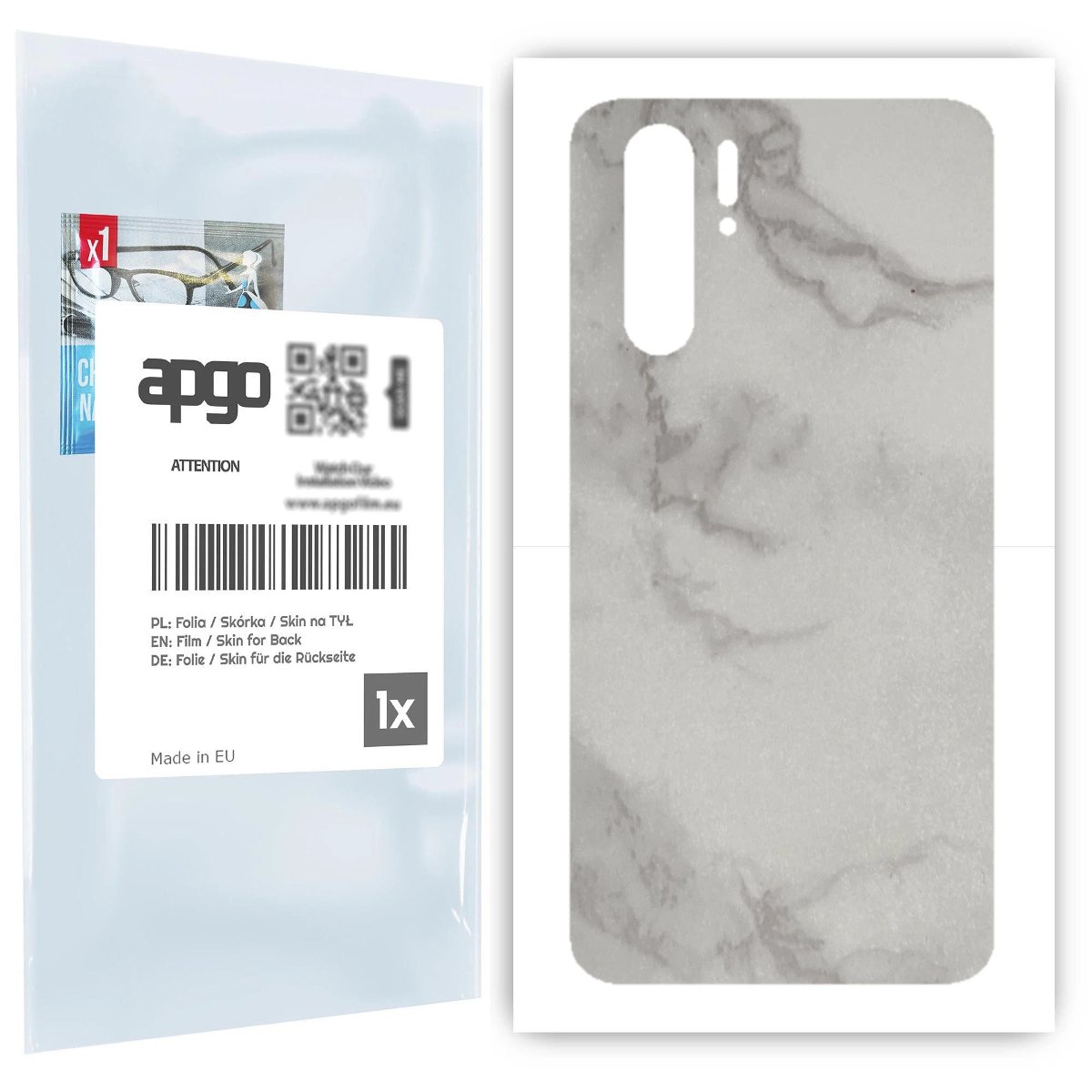 Folia naklejka skórka strukturalna na TYŁ do Huawei P30 Pro New Edition -  Marmur Szary - apgo SKINS