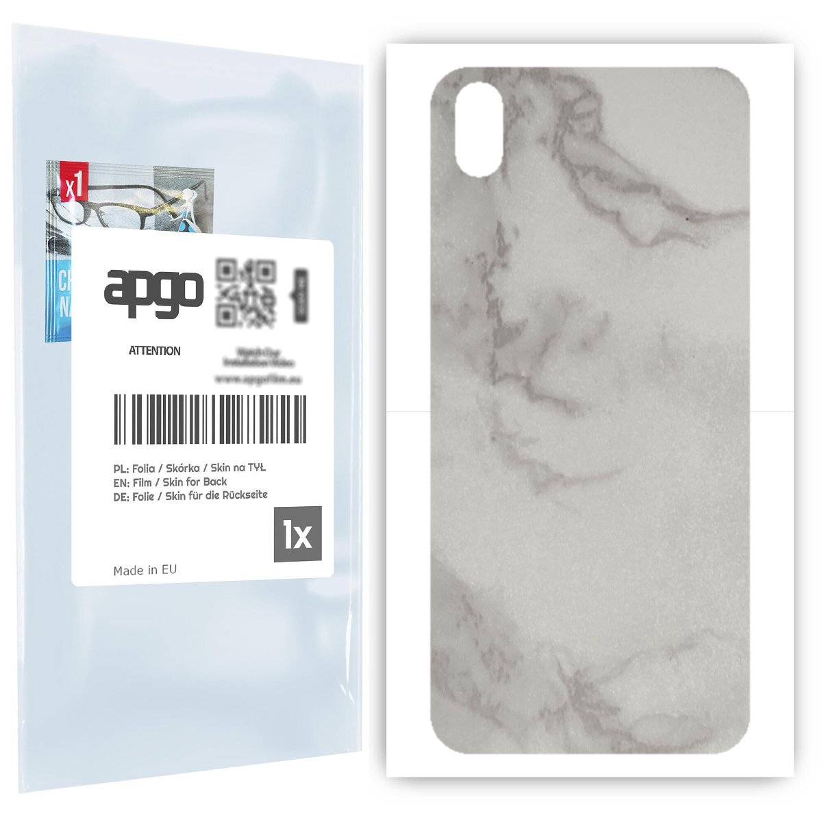 Folia naklejka skórka strukturalna na TYŁ do Huawei Y5 (2019) -  Marmur Szary - apgo SKINS