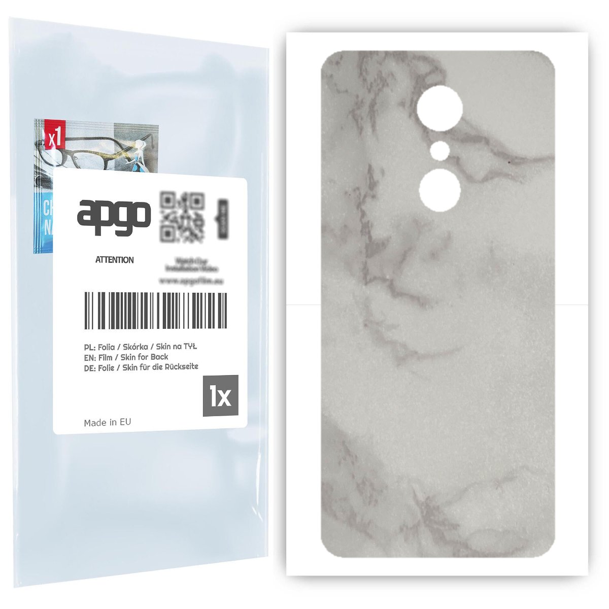 Folia naklejka skórka strukturalna na TYŁ do LG G7 Fit -  Marmur Szary - apgo SKINS