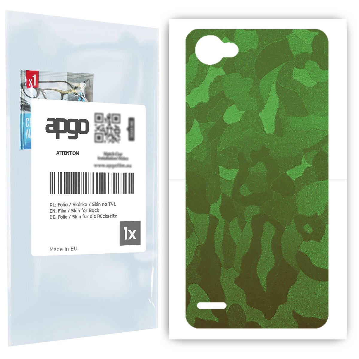 Folia naklejka skórka strukturalna na TYŁ do LG Q6 -  Moro | Camo Zielony - apgo SKINS