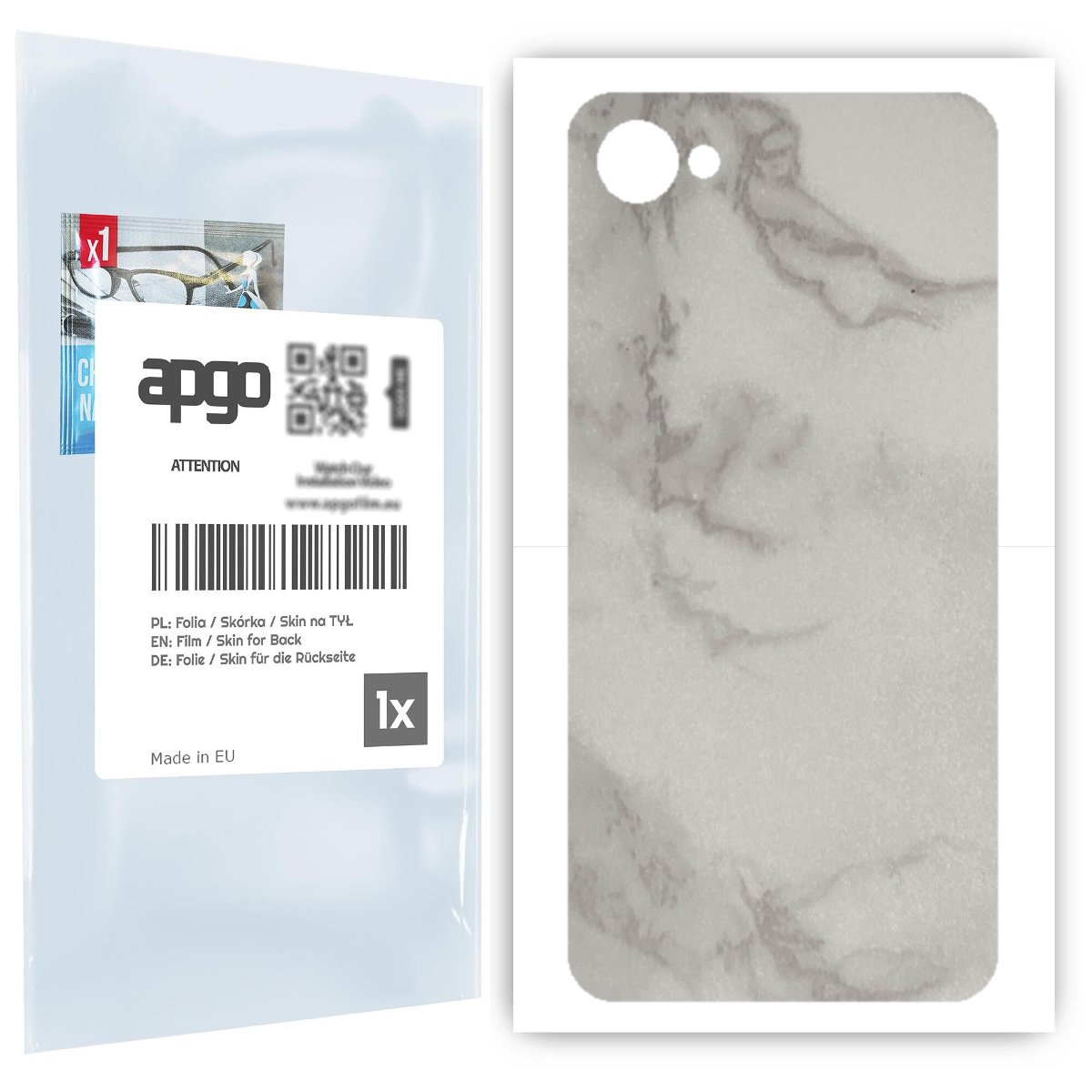 Folia naklejka skórka strukturalna na TYŁ do HTC Desire 12 -  Marmur Szary - apgo SKINS