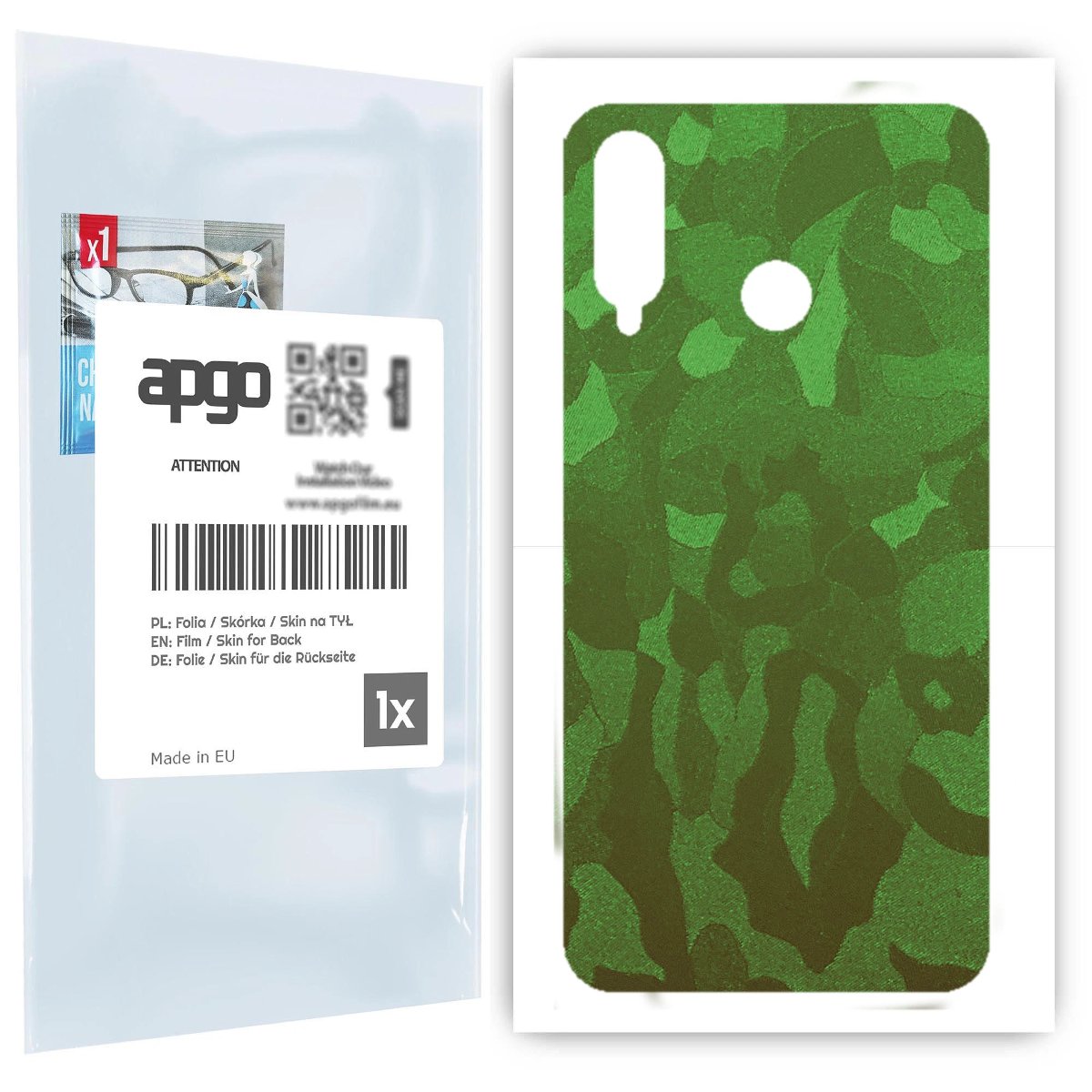 Folia naklejka skórka strukturalna na TYŁ do Huawei P30 lite -  Moro | Camo Zielony - apgo SKINS