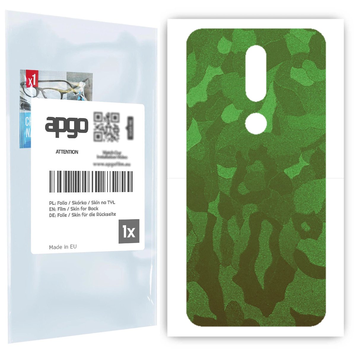 Folia naklejka skórka strukturalna na TYŁ do Nokia 7.1 -  Moro | Camo Zielony - apgo SKINS