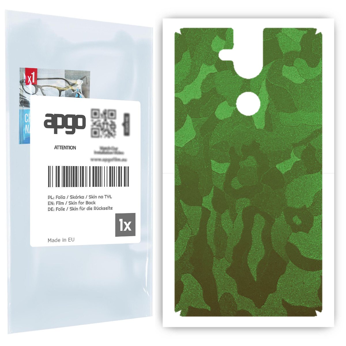 Folia naklejka skórka strukturalna na TYŁ do Nokia 8 Sirocco -  Moro | Camo Zielony - apgo SKINS