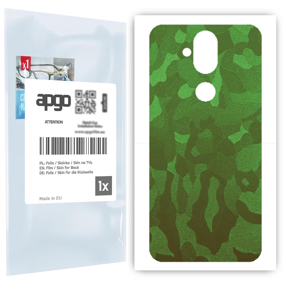 Folia naklejka skórka strukturalna na TYŁ do Nokia 8.1 (Nokia X7) -  Moro | Camo Zielony - apgo SKINS