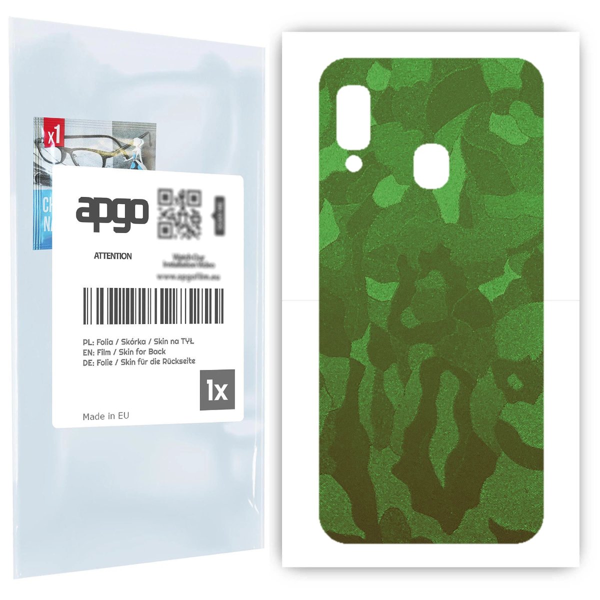 Folia naklejka skórka strukturalna na TYŁ do Samsung Galaxy A20e -  Moro | Camo Zielony - apgo SKINS
