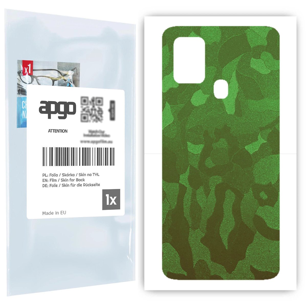 Folia naklejka skórka strukturalna na TYŁ do Samsung Galaxy A21s -  Moro | Camo Zielony - apgo SKINS