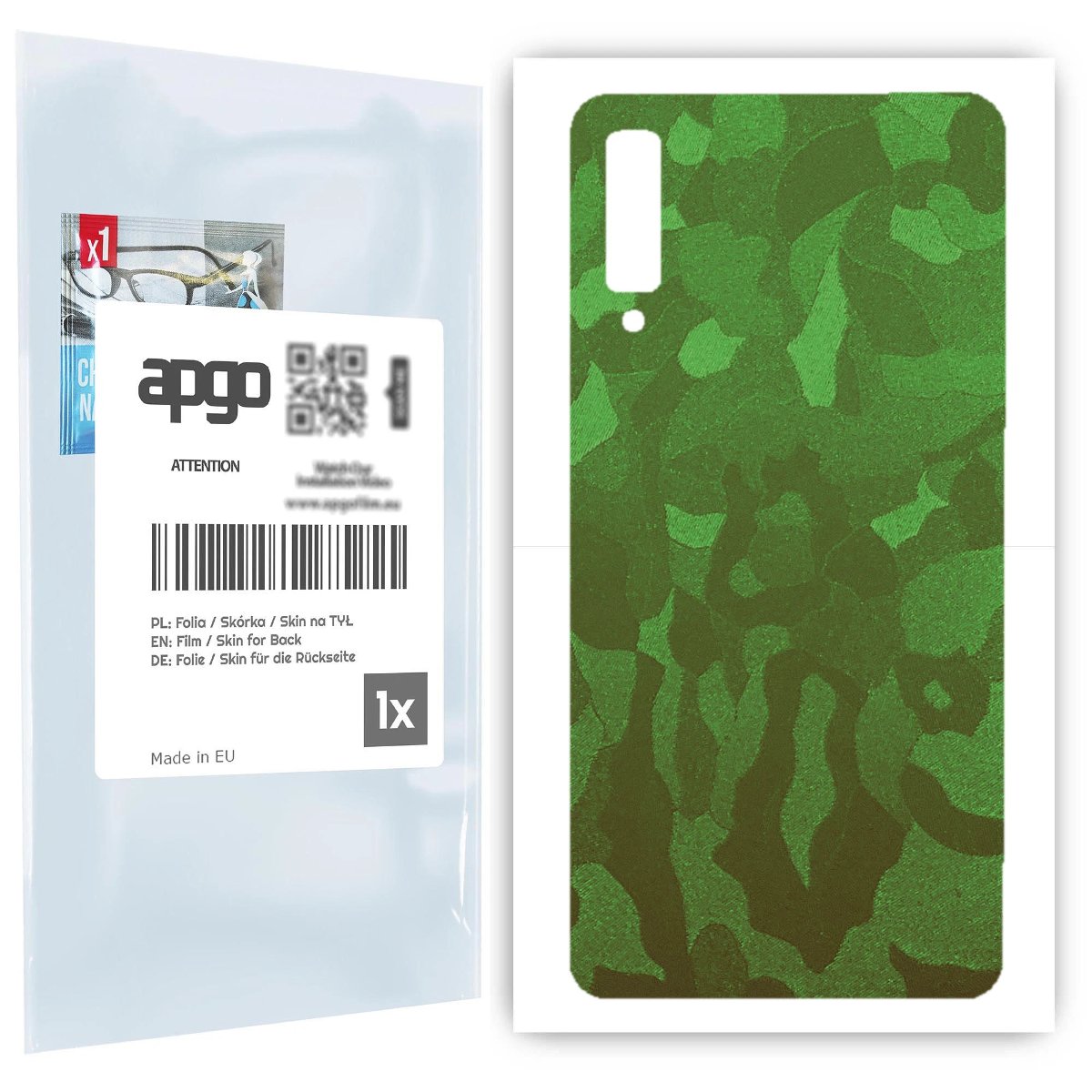Folia naklejka skórka strukturalna na TYŁ do Samsung Galaxy A7 (2018) -  Moro | Camo Zielony - apgo SKINS