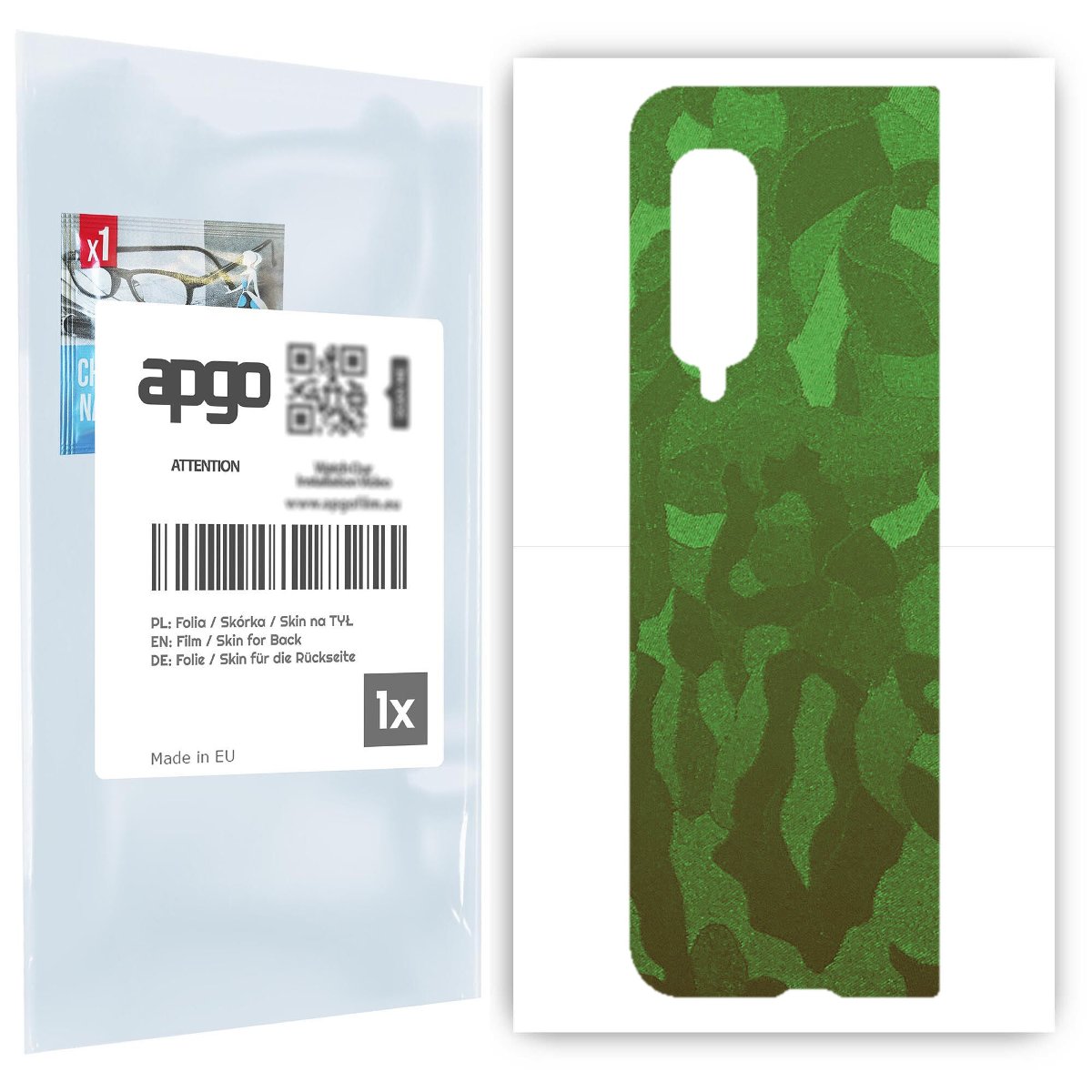 Folia naklejka skórka strukturalna na TYŁ do Samsung Galaxy Fold -  Moro | Camo Zielony - apgo SKINS