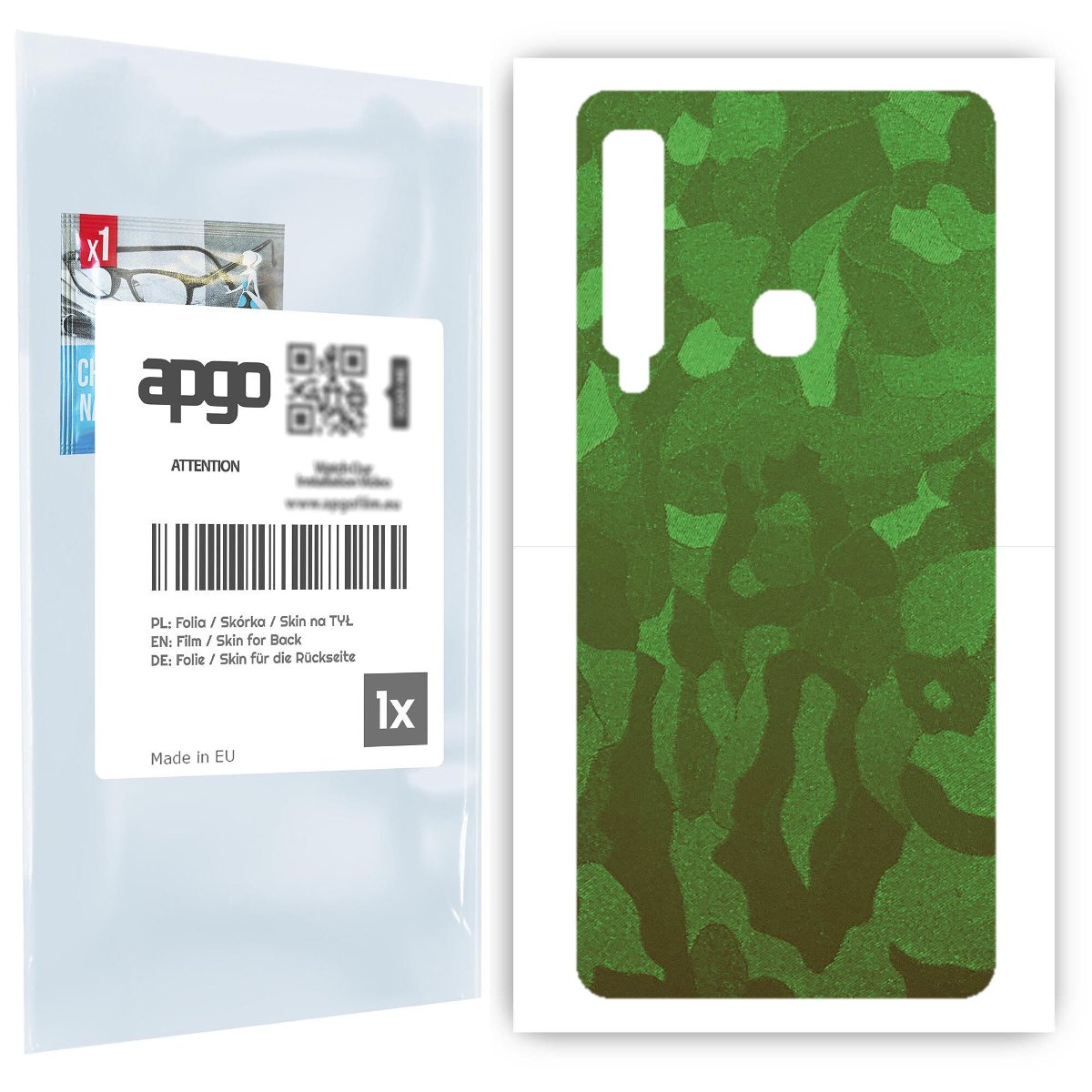 Folia naklejka skórka strukturalna na TYŁ do Samsung Galaxy A9 (2018) -  Moro | Camo Zielony - apgo SKINS