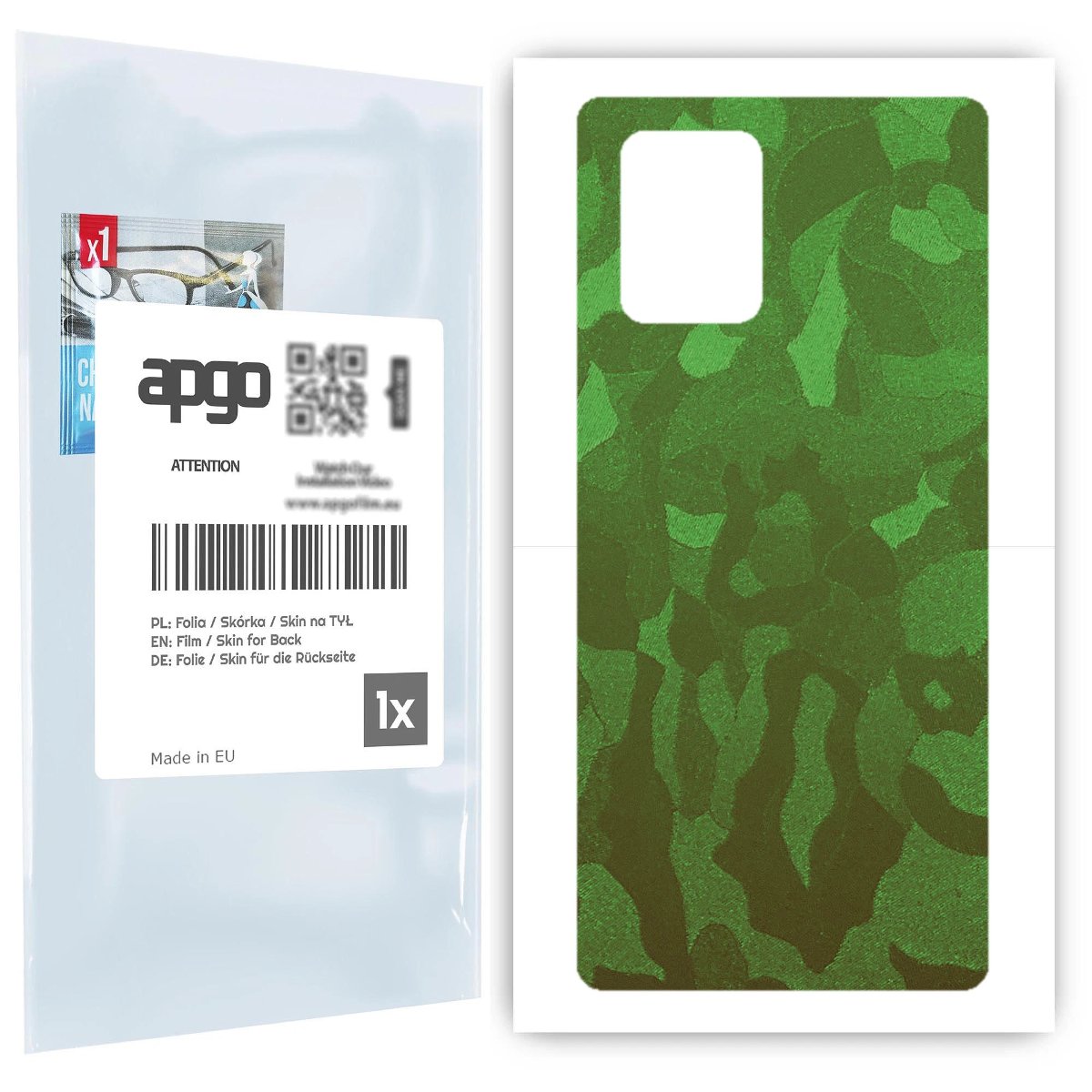 Folia naklejka skórka strukturalna na TYŁ do Samsung Galaxy S10 Lite -  Moro | Camo Zielony - apgo SKINS