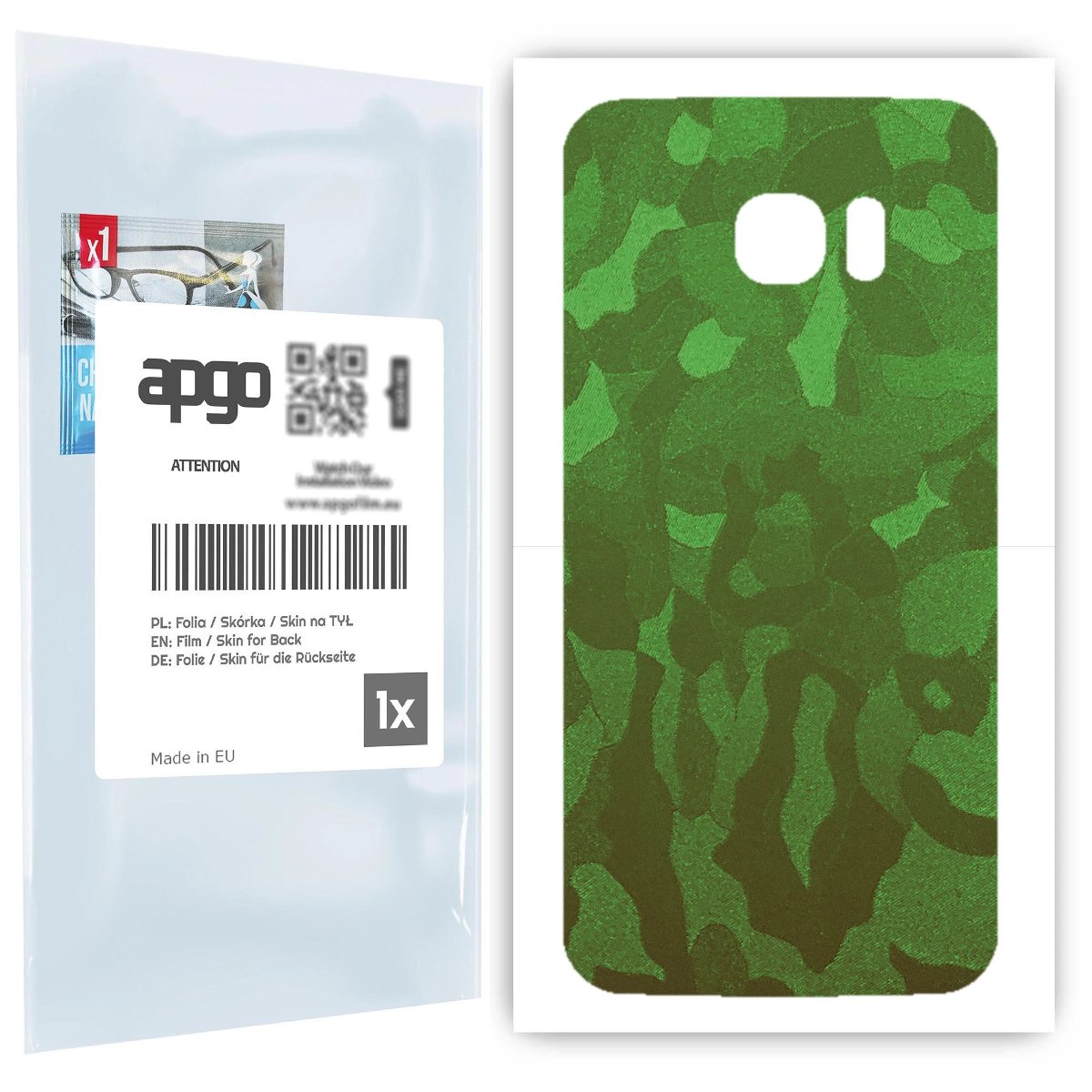 Folia naklejka skórka strukturalna na TYŁ do Samsung Galaxy S7 edge -  Moro | Camo Zielony - apgo SKINS