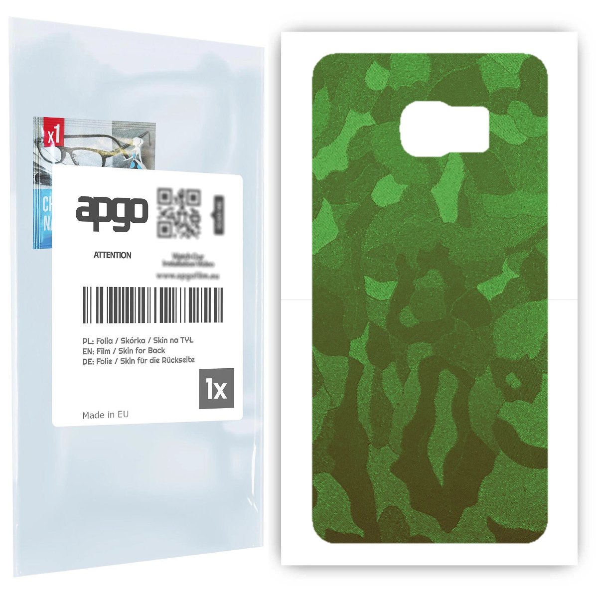 Folia naklejka skórka strukturalna na TYŁ do Samsung Galaxy S6 Edge+ SM-G928F -  Moro | Camo Zielony - apgo SKINS