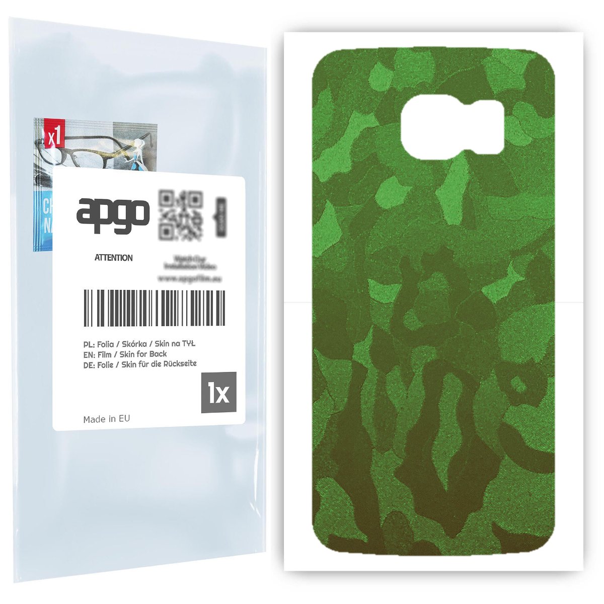 Folia naklejka skórka strukturalna na TYŁ do Samsung Galaxy S6 G920 -  Moro | Camo Zielony - apgo SKINS
