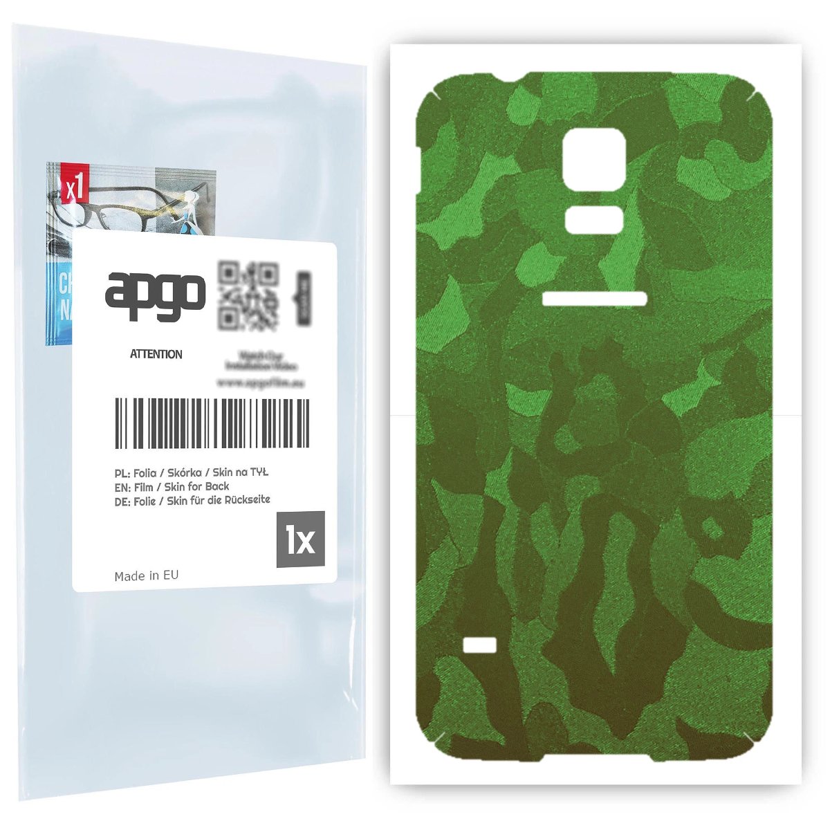 Folia naklejka skórka strukturalna na TYŁ do Samsung Galaxy S5 SM-G900F -  Moro | Camo Zielony - apgo SKINS
