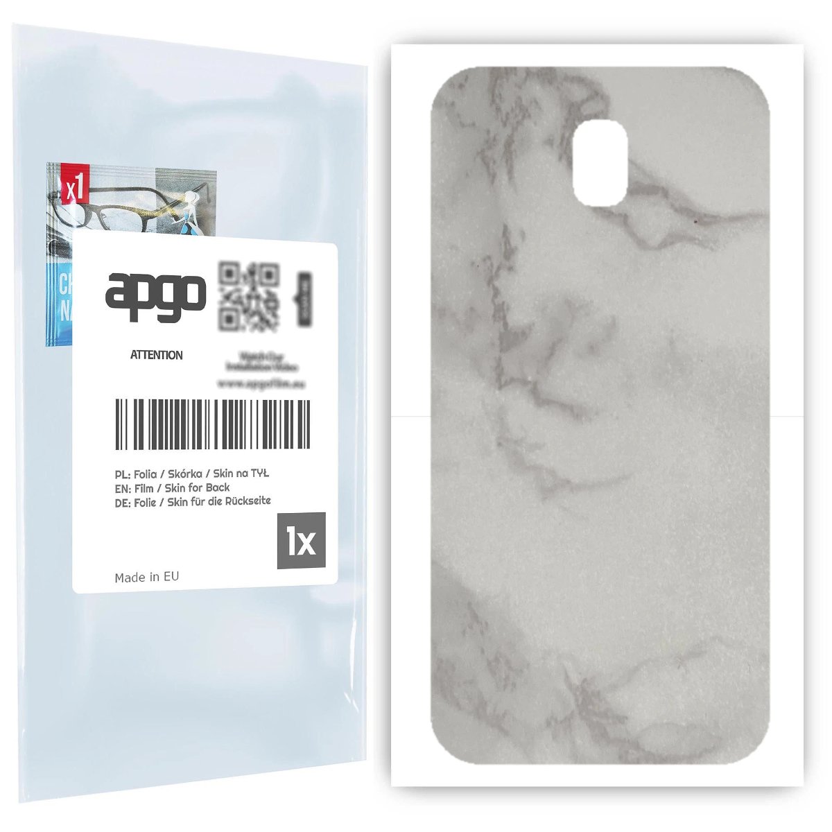 Folia naklejka skórka strukturalna na TYŁ do Samsung Galaxy J5 (2017) -  Marmur Szary - apgo SKINS