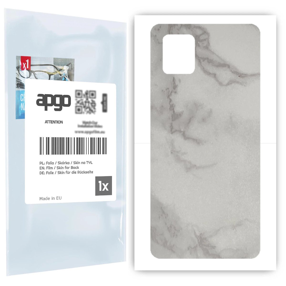 Folia naklejka skórka strukturalna na TYŁ do Samsung Galaxy Note 10 Lite -  Marmur Szary - apgo SKINS