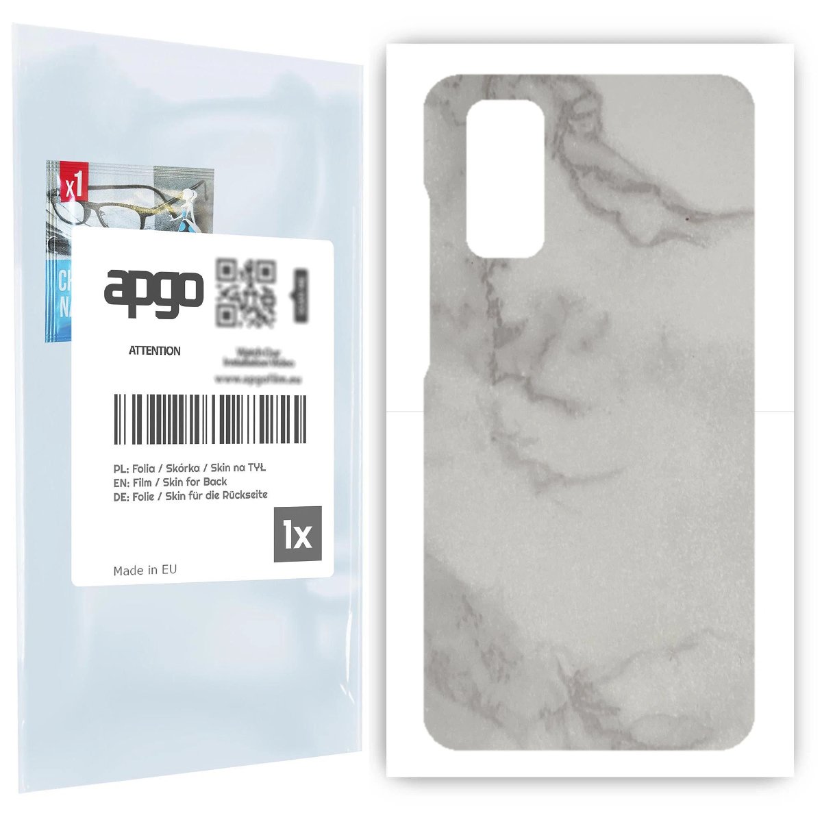 Folia naklejka skórka strukturalna na TYŁ do Samsung Galaxy S20 Ultra 5G -  Marmur Szary - apgo SKINS