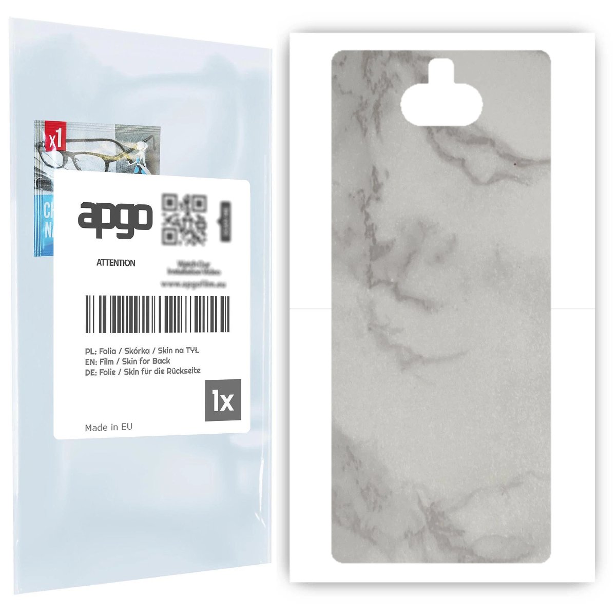 Folia naklejka skórka strukturalna na TYŁ do Sony Xperia 10 -  Marmur Szary - apgo SKINS