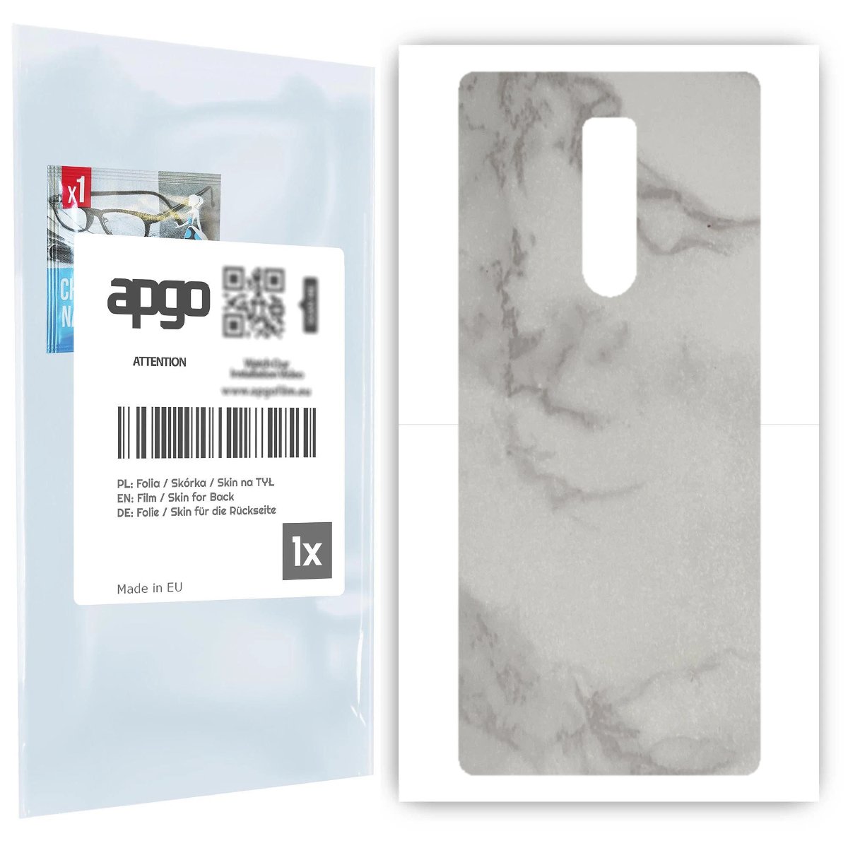 Folia naklejka skórka strukturalna na TYŁ do Sony Xperia 1 -  Marmur Szary - apgo SKINS