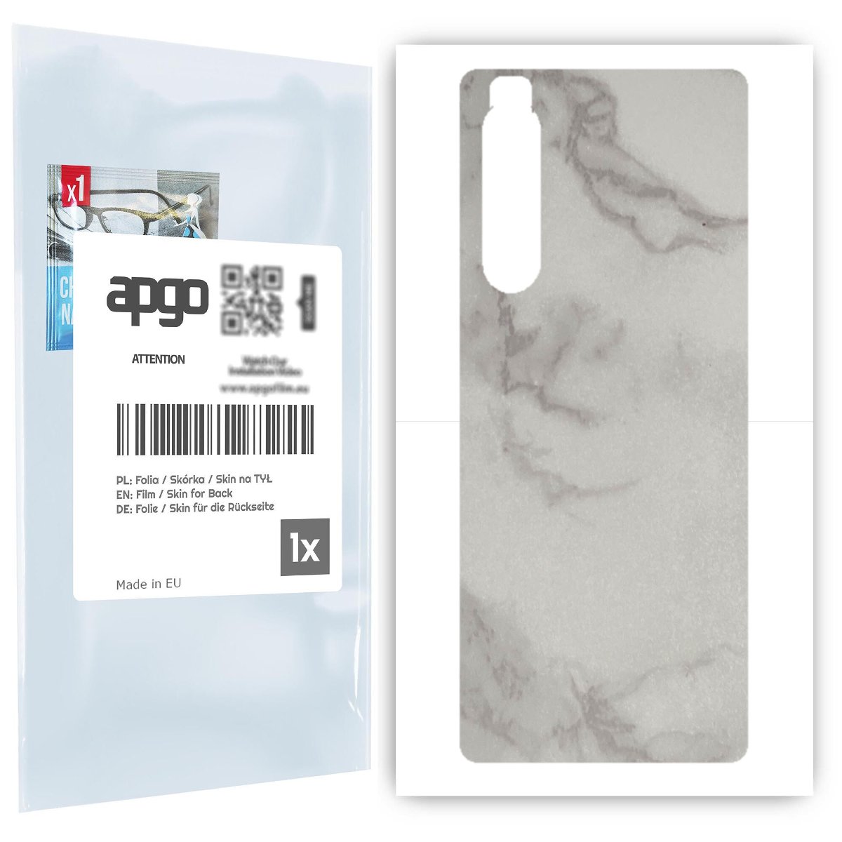 Folia naklejka skórka strukturalna na TYŁ do Sony Xperia 1 II -  Marmur Szary - apgo SKINS