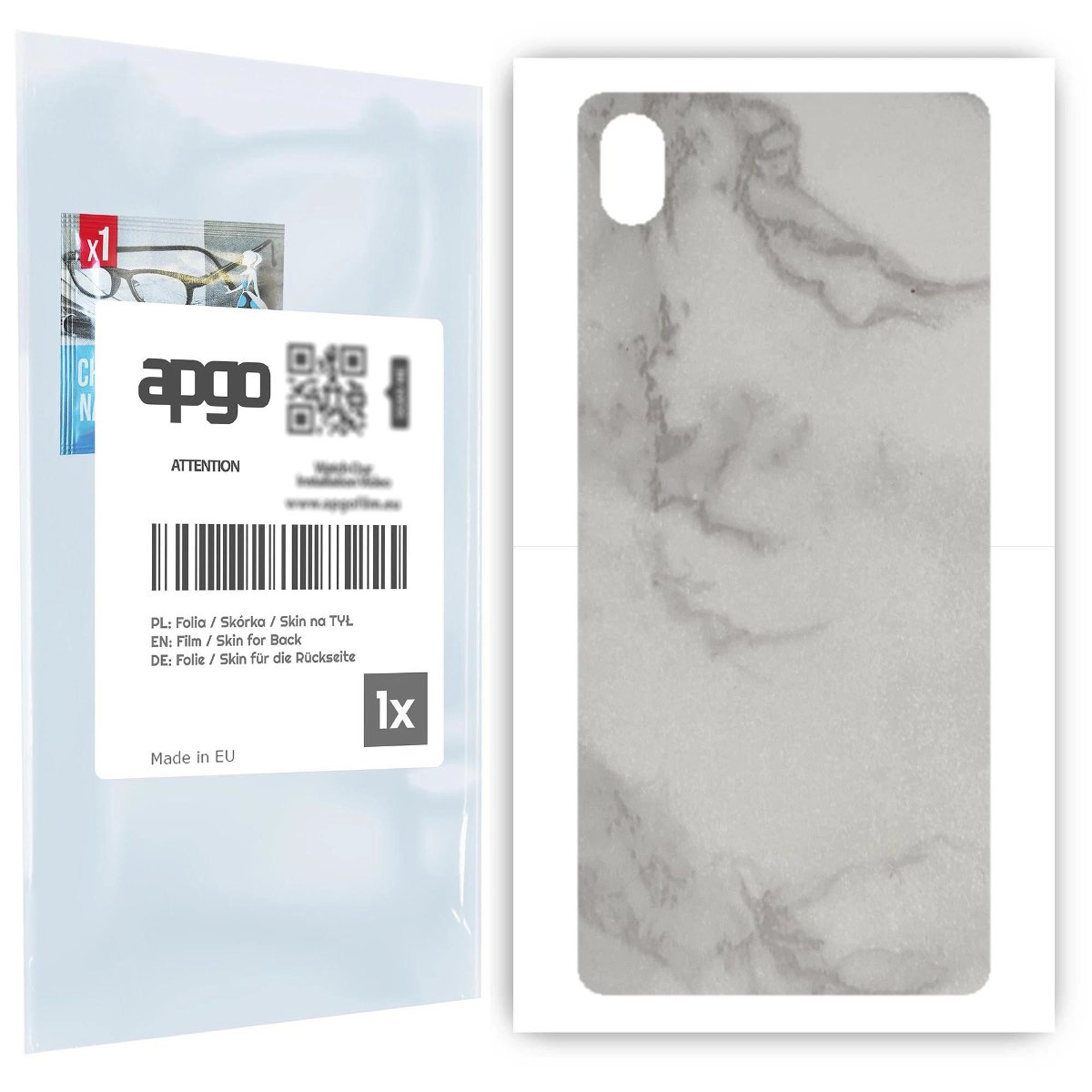 Folia naklejka skórka strukturalna na TYŁ do Sony Xperia L3 -  Marmur Szary - apgo SKINS
