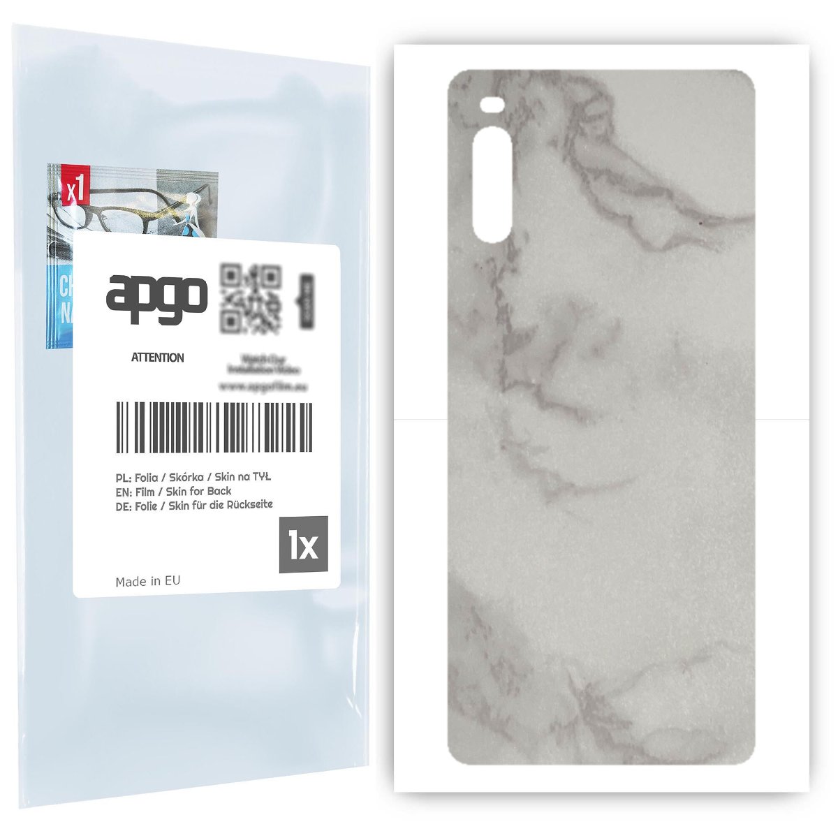 Folia naklejka skórka strukturalna na TYŁ do Sony Xperia L4 -  Marmur Szary - apgo SKINS