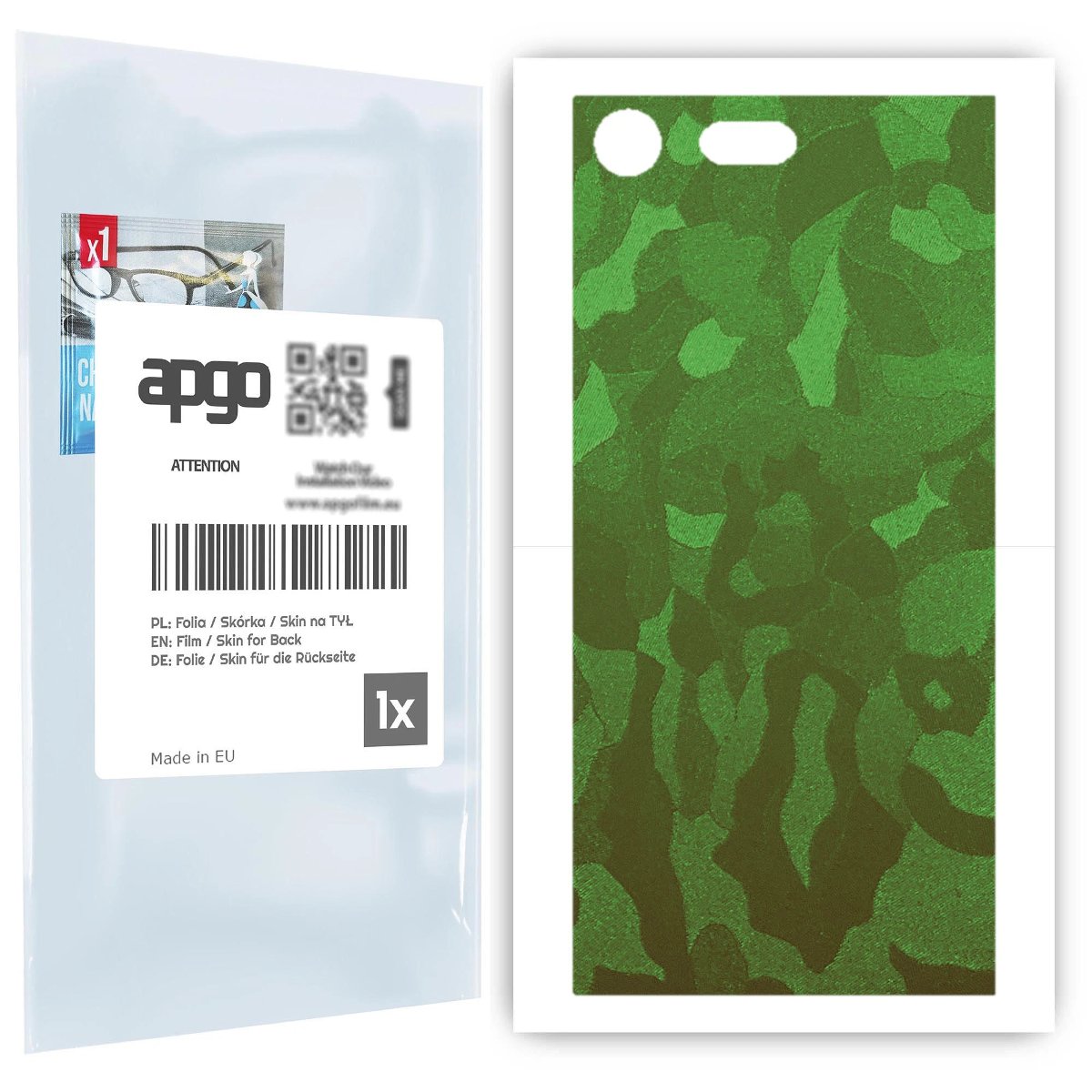 Folia naklejka skórka strukturalna na TYŁ do Sony Xperia XZ Premium -  Moro | Camo Zielony - apgo SKINS