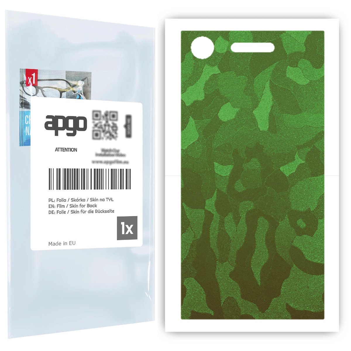 Folia naklejka skórka strukturalna na TYŁ do Sony Xperia XZ1 -  Moro | Camo Zielony - apgo SKINS