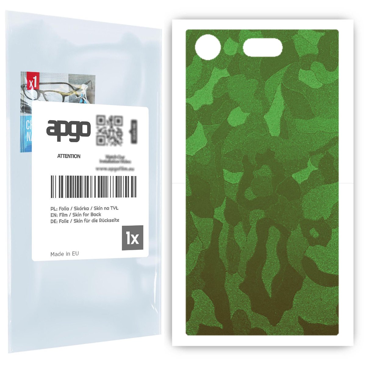 Folia naklejka skórka strukturalna na TYŁ do Sony Xperia XZ1 Compact -  Moro | Camo Zielony - apgo SKINS