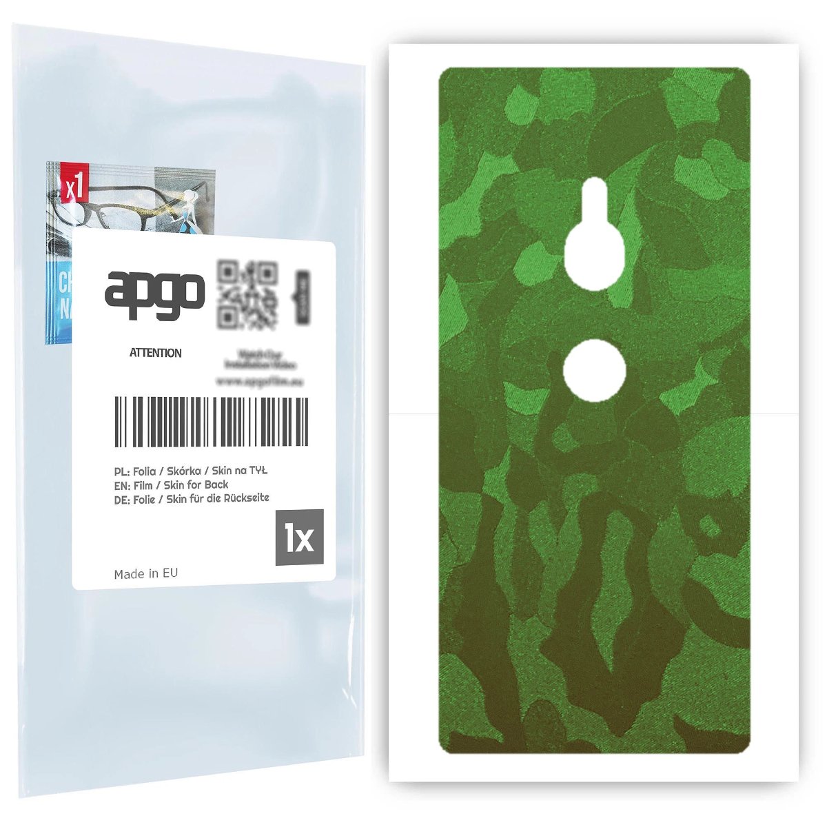Folia naklejka skórka strukturalna na TYŁ do Sony Xperia XZ2 -  Moro | Camo Zielony - apgo SKINS