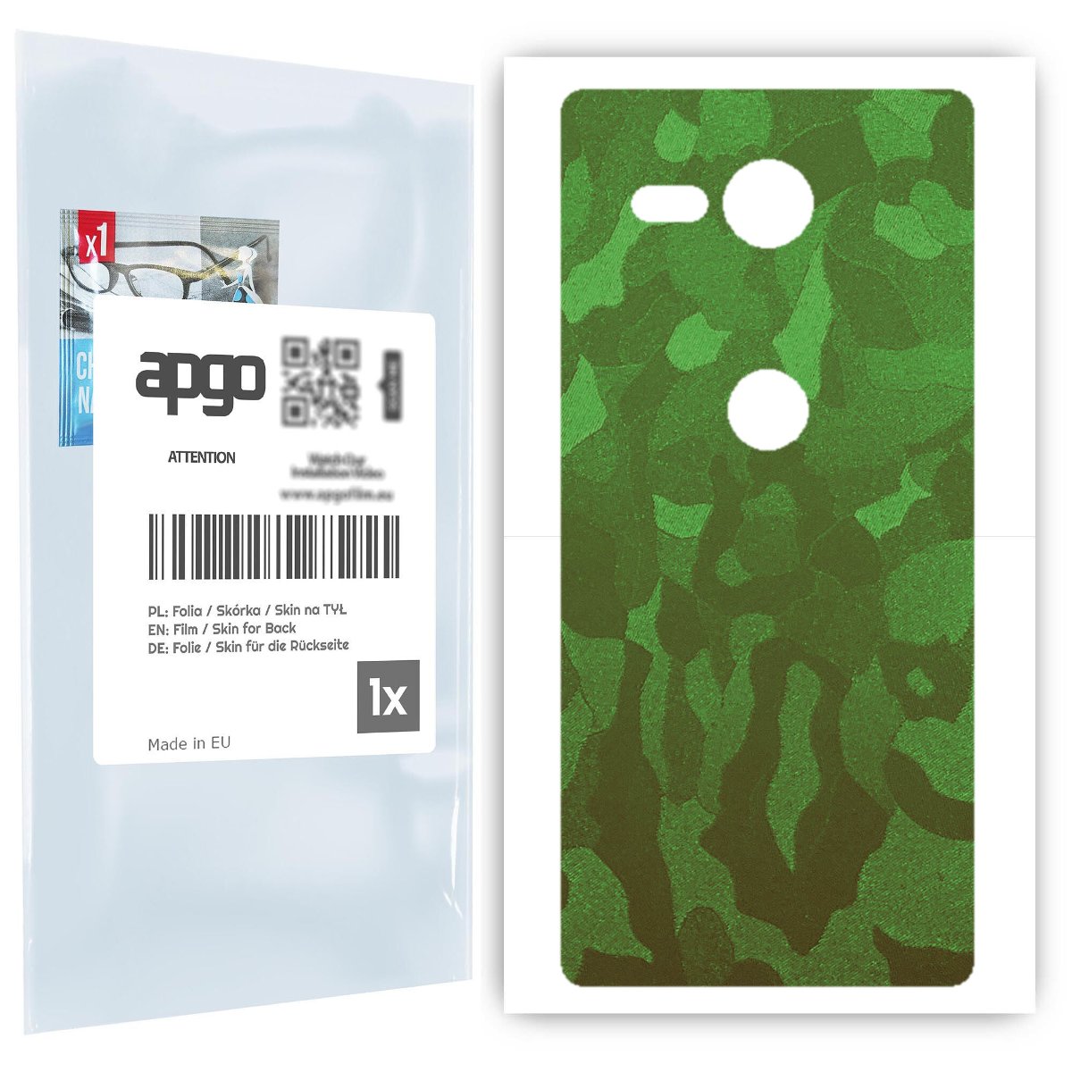 Folia naklejka skórka strukturalna na TYŁ do Sony Xperia XZ2 Compact -  Moro | Camo Zielony - apgo SKINS