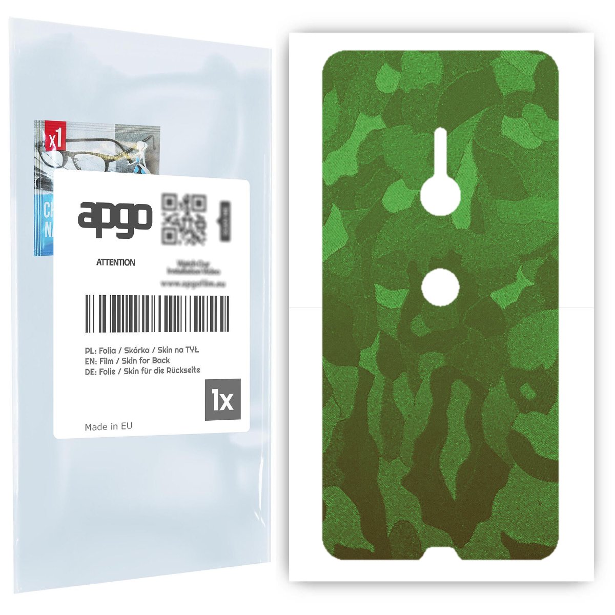 Folia naklejka skórka strukturalna na TYŁ do Sony Xperia XZ3 -  Moro | Camo Zielony - apgo SKINS