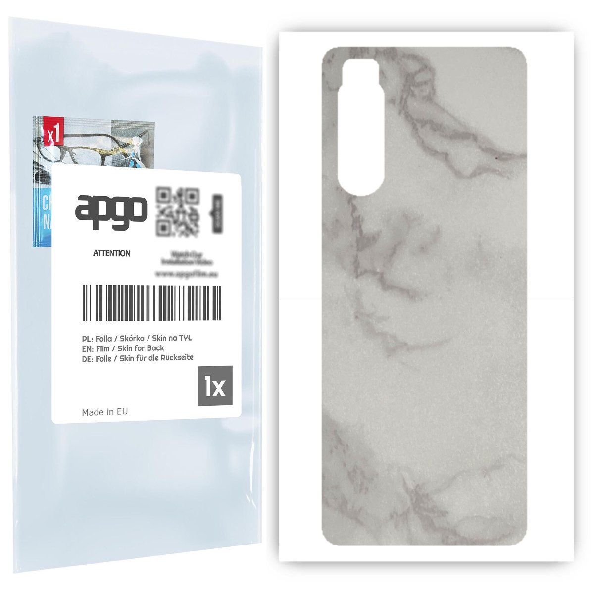 Folia naklejka skórka strukturalna na TYŁ do Sony Xperia 5 II -  Marmur Szary - apgo SKINS