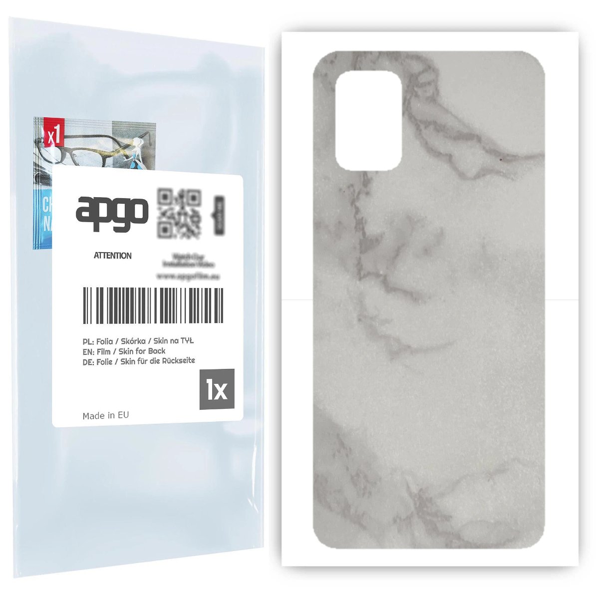 Folia naklejka skórka strukturalna na TYŁ do Samsung Galaxy M51 -  Marmur Szary - apgo SKINS