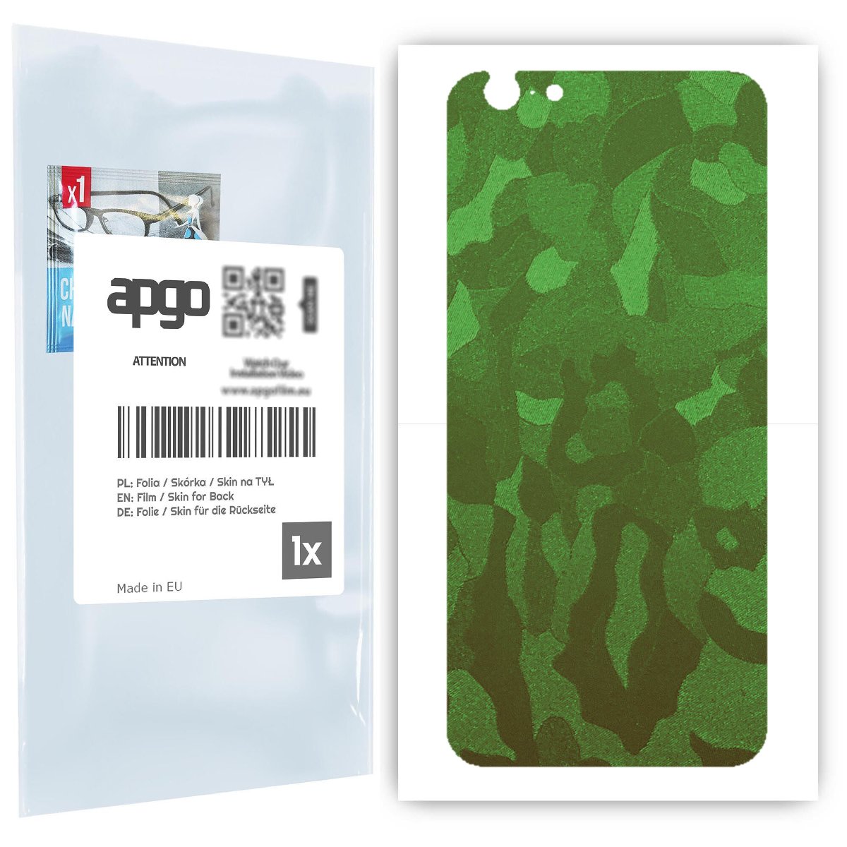Folia naklejka skórka strukturalna na TYŁ do Apple iPhone 6 -  Moro | Camo Zielony - apgo SKINS