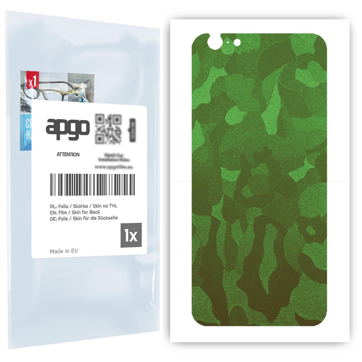 Folia naklejka skórka strukturalna na TYŁ do Apple iPhone 6s -  Moro | Camo Zielony - apgo SKINS