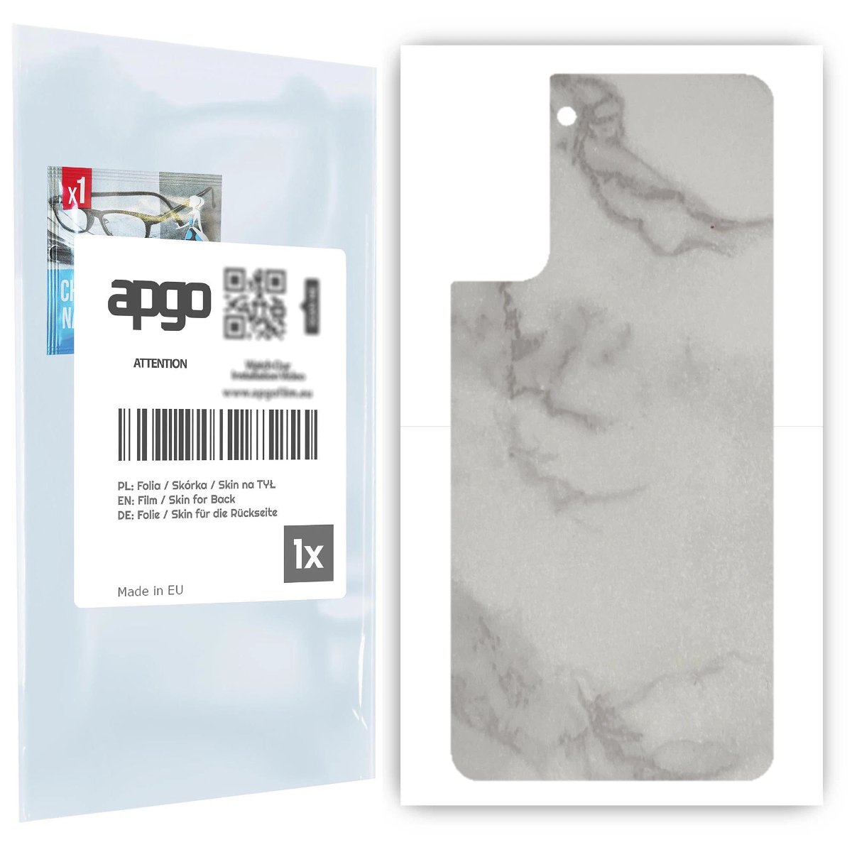 Folia naklejka skórka strukturalna na TYŁ do Samsung Galaxy S21+ 5G -  Marmur Szary - apgo SKINS