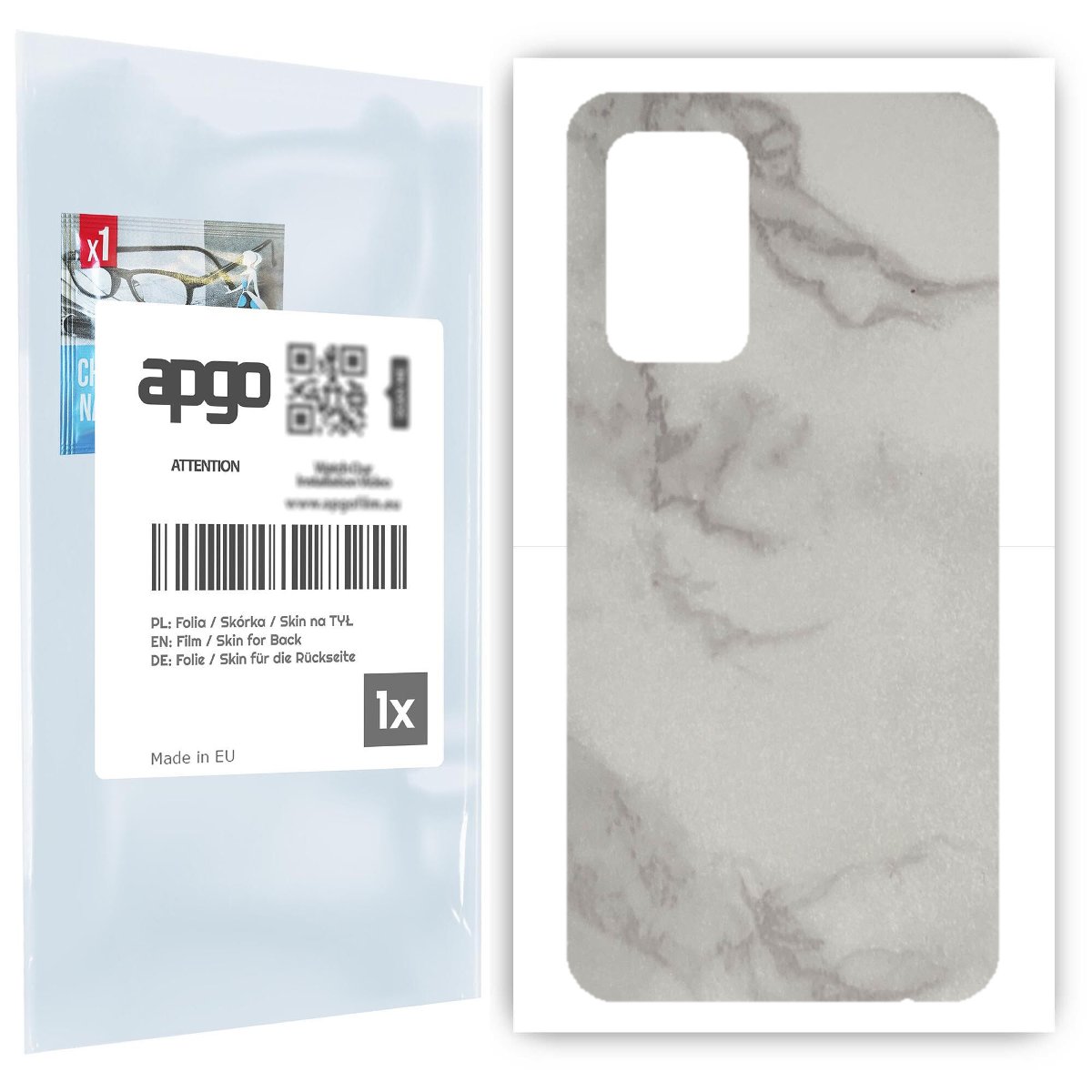 Folia naklejka skórka strukturalna na TYŁ do Samsung Galaxy A52 4G -  Marmur Szary - apgo SKINS