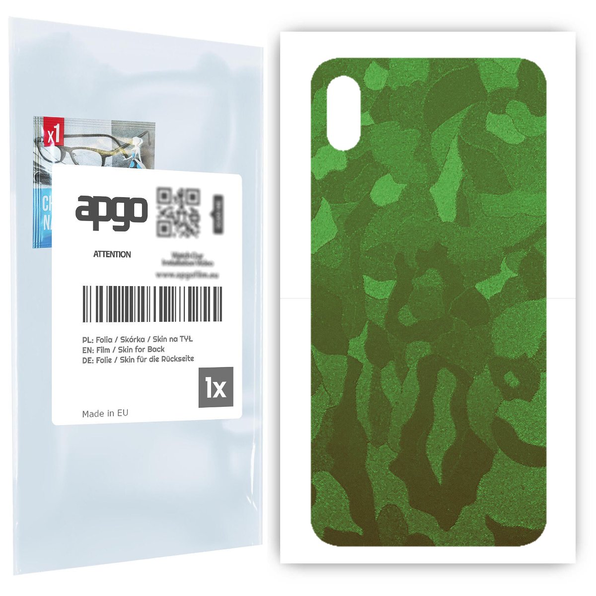 Folia naklejka skórka strukturalna na TYŁ do Apple iPhone XS Max -  Moro | Camo Zielony - apgo SKINS