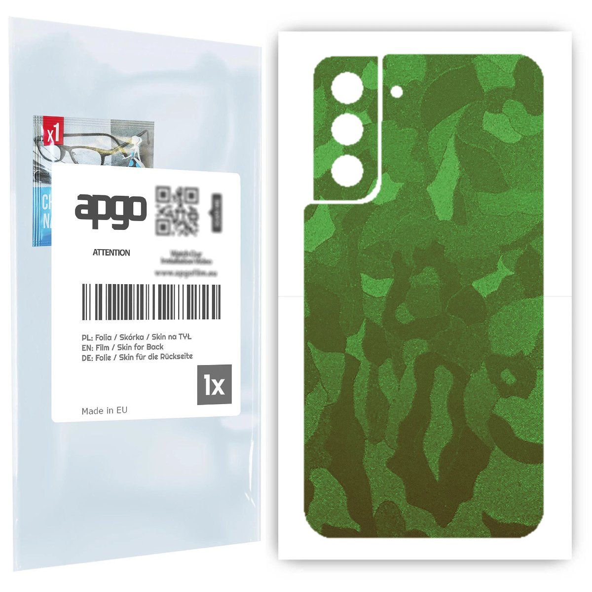 Folia naklejka skórka strukturalna na TYŁ do Samsung Galaxy S21 5G -  Moro | Camo Zielony - apgo SKINS