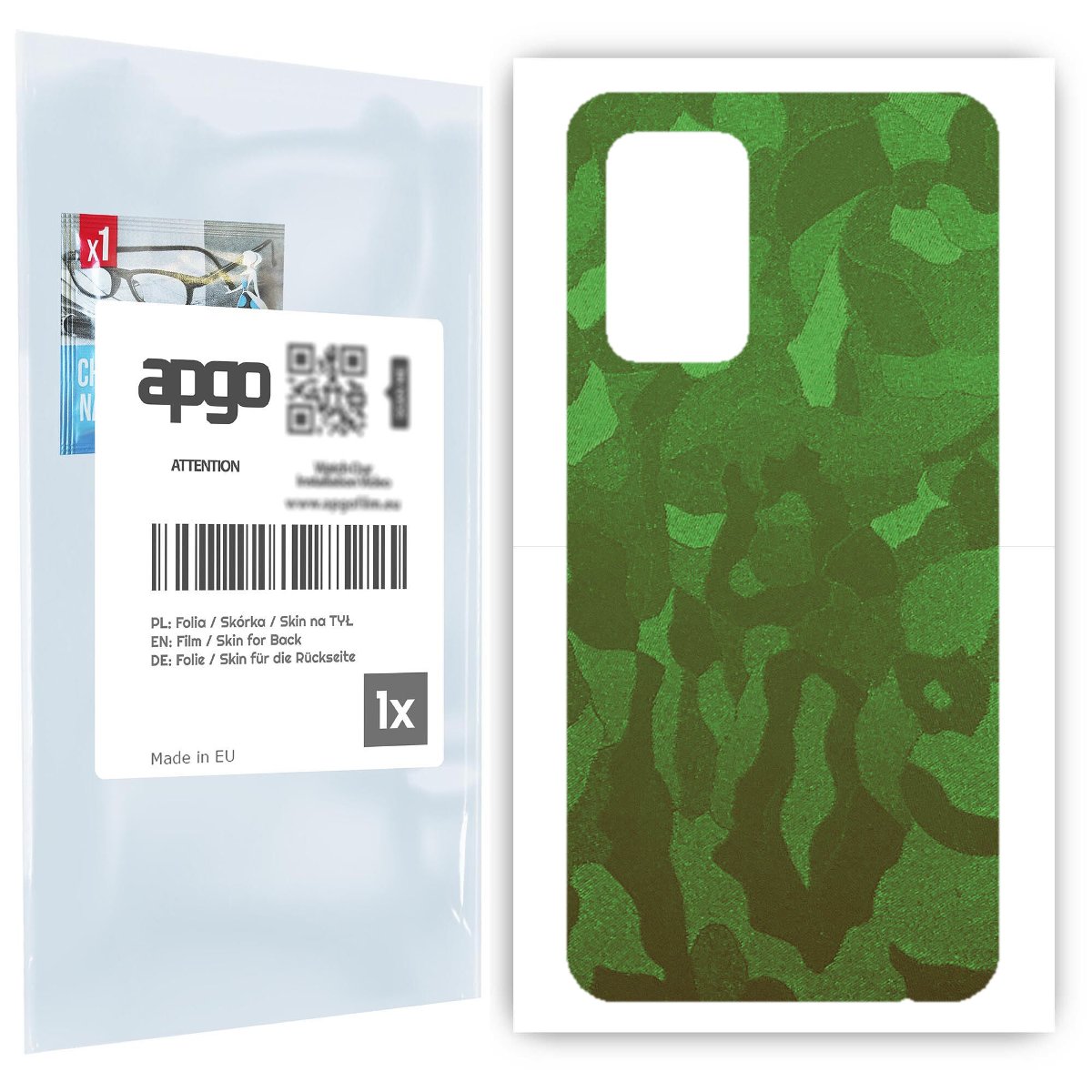 Folia naklejka skórka strukturalna na TYŁ do Samsung Galaxy A52 4G -  Moro | Camo Zielony - apgo SKINS
