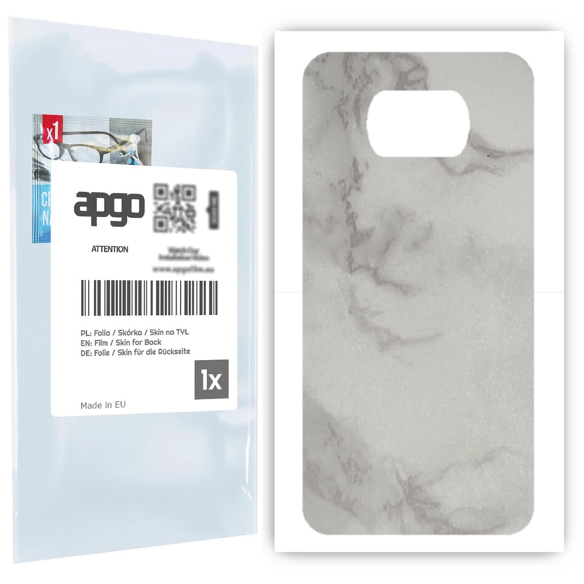 Folia naklejka skórka strukturalna na TYŁ do Xiaomi Poco X3 Pro -  Marmur Szary - apgo SKINS