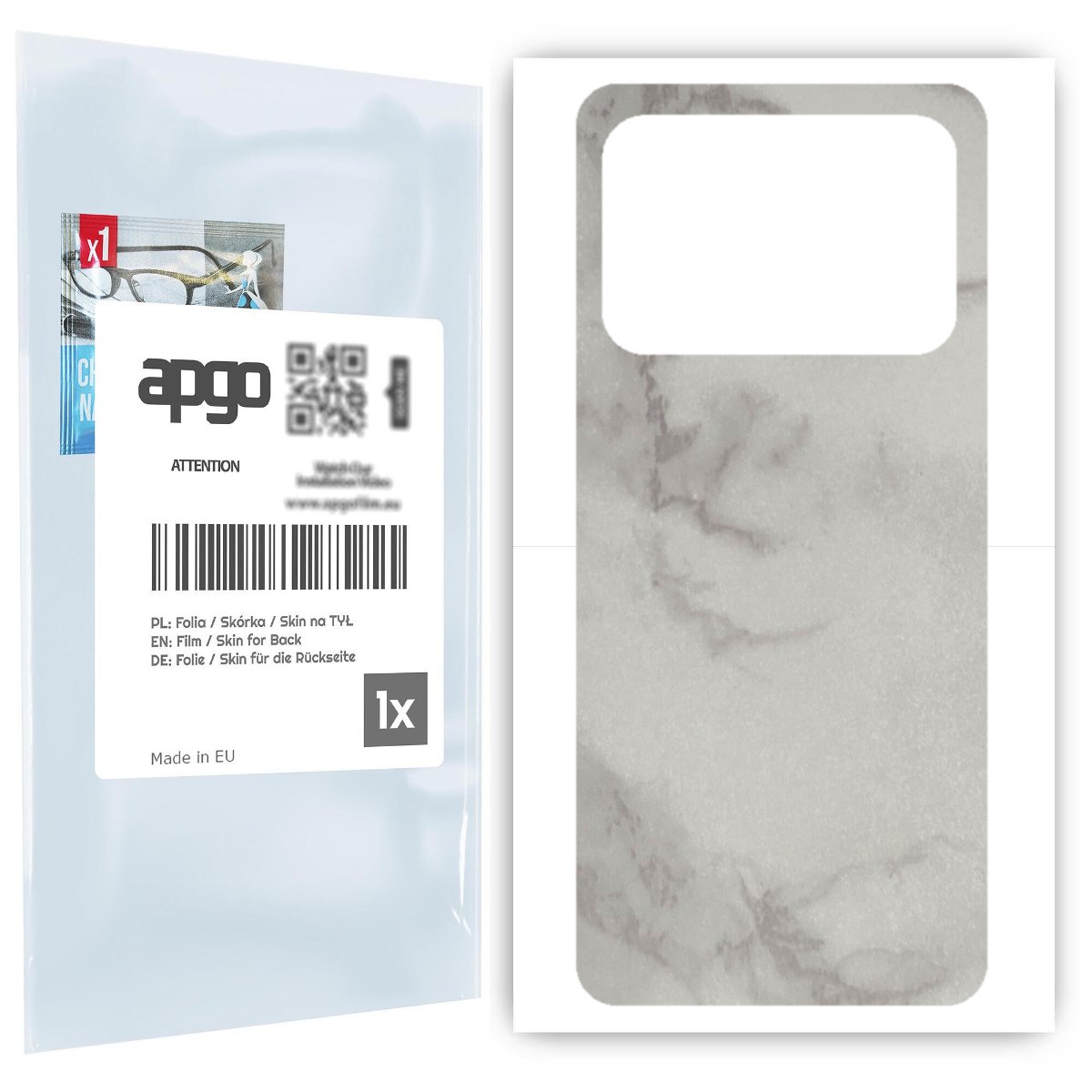 Folia naklejka skórka strukturalna na TYŁ do Xiaomi Mi  11 Ultra -  Marmur Szary - apgo SKINS