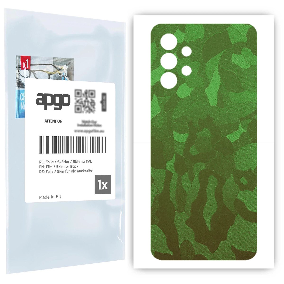 Folia naklejka skórka strukturalna na TYŁ do Samsung Galaxy A32 4G -  Moro | Camo Zielony - apgo SKINS