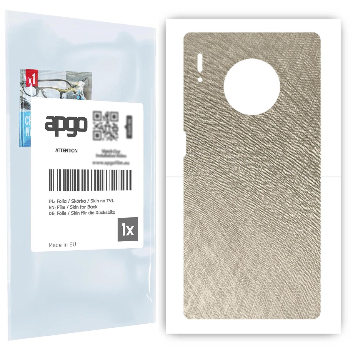Folia naklejka skórka strukturalna na TYŁ do Huawei Mate 30 Pro 5G -  Tytan Srebrny - apgo SKINS
